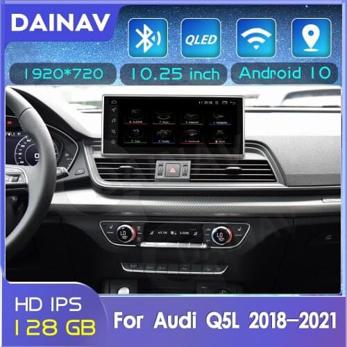 10.25 Inch 128GB Car Stereo Receiver 2 Din Android For Audi Q5L 2018-2021 Car Radio Multimedia DVD player GPS Navigation