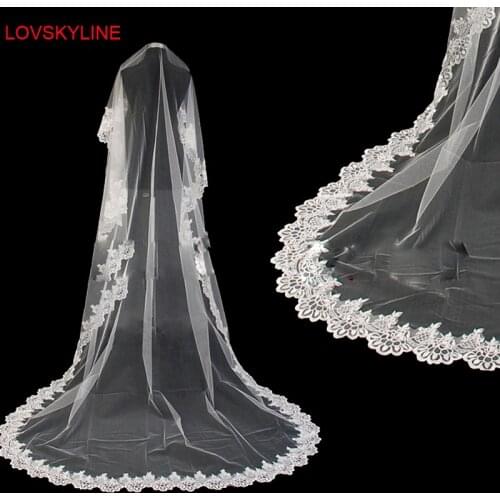 Free shipping hot high quality Wholesale wedding veils bridal accessories lace veil bridal veils White/Ivory