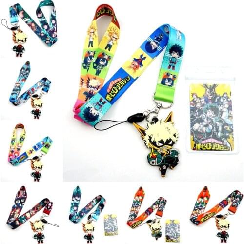 Anime Bakugou Katsuki Key Lanyard ID Badge Holder Phone Neck Strap with Cute Fashion Key Chain Keychain Charms Accessories