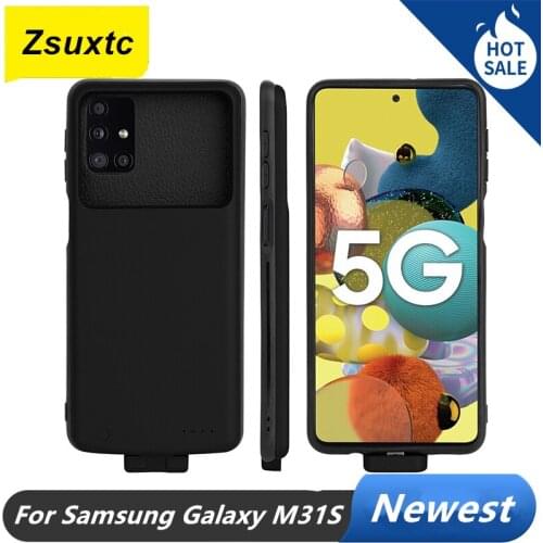 For Samsung Galaxy M31S Battery Case 5000 Mah Smart Charger Bank Power Case For Samsung Galaxy M31S Battery Case