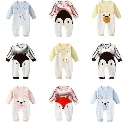 Newborn Baby romper Full Sleeve infant cotton clothes cartoon animals clothes toddler costume baby 1-18M baby boy girl clothes