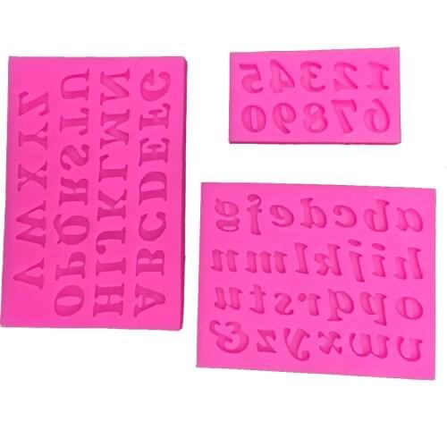 Angel Wings Food grade 3D fondant cake silicone mold English letters and Numbers Reverse forming chocolate decoration tools 0182