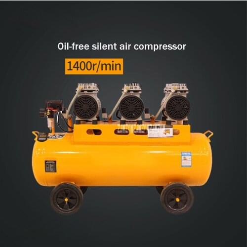 Upgraded 90A Oil-Free Air Compressor Woodworking Spray Paint Air Pump Portable Mute Air Compressor 220V 680W*3 1400r/Min 0.7Mpa