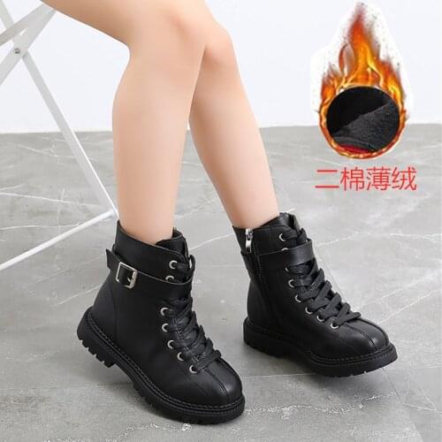 Princess Fashion Martin Boots Child Kids Shoes For Girls Autumn Winter Ankle Black Boots 2021 New ChildrenS Boots 3-12 Years