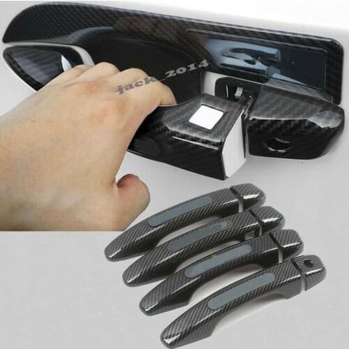 Carbon Fiber Car Door Handle Cover Trim Smart Hole For Honda Accord 10th 2018-2019