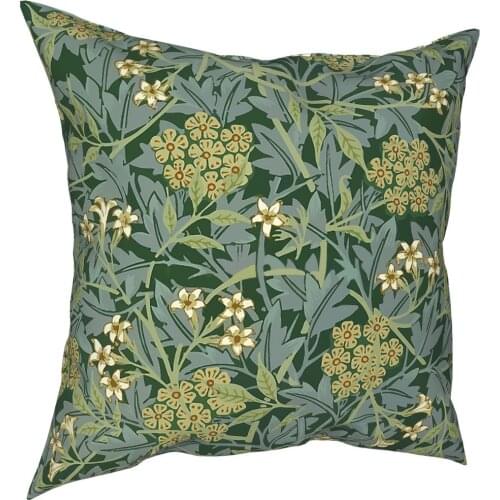 Jasmine By William Morris Pillowcase Home Decorative Floral Flowers Cushions Throw Pillow for Sofa Double-sided Printing