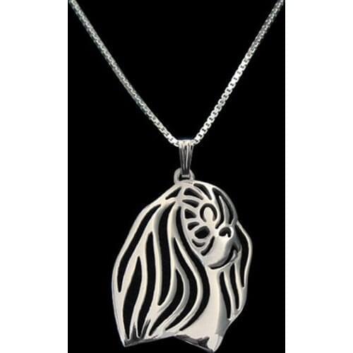 New Unique Romantic Gold Silver Color English Toy Spaniel Pendant Necklace Hunger Games Necklace Women Best Friend Choker