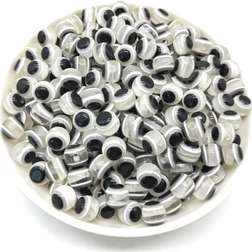 Wholesale 6/8 /10mm Round Resin Gasket Beads Mixed Evil Eye Beads For Jewelry Making Accessories #01