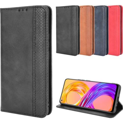 Luxury Retro Slim Leather Flip Cover For Realme 8 4G Case Wallet Card Stand Magnetic Book Cover For Realme8 4G RMX3085 Cases