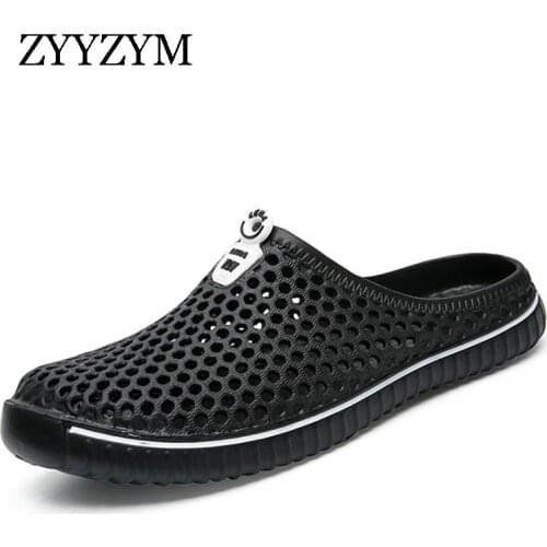 ZYYZYM Men Slippers Unisex Summer Shoes Men Hollow Slippers Men Outdoor Breathable Casual Couple Beach Sandal Shoes big sizes