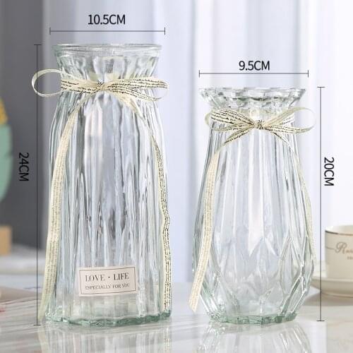 2PCS Glass Tabletop Vase Home Decoration Flower Vase Decor Room Accessories Nordic Décoration Home цветы для декора Vases