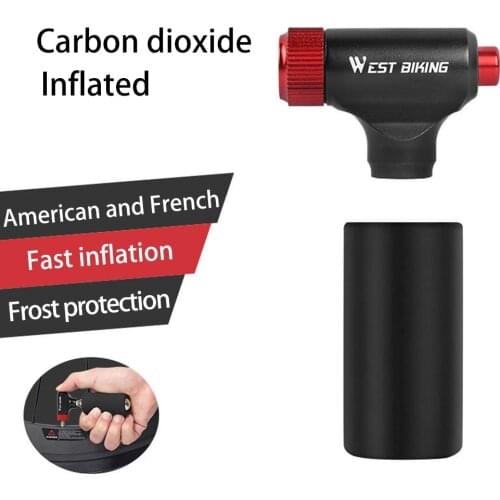 Mini CO2 Bicycle Air Pump Air Inflator Portable Manual Inflator Presta and Schrader Compatible for Road & Mountain Bikes