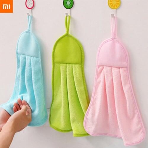 Xiaomi 1pcs soft hangable hand towel cleaning handkerchief household wall-mounted kitchen rag supplies