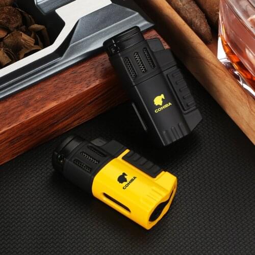COHIBA Lighter Cigar Punch Accessories Tobacco Jet Torch Lighter Gas Windproof Smoking Tool Cigarette Cigar Lighter Gadgets