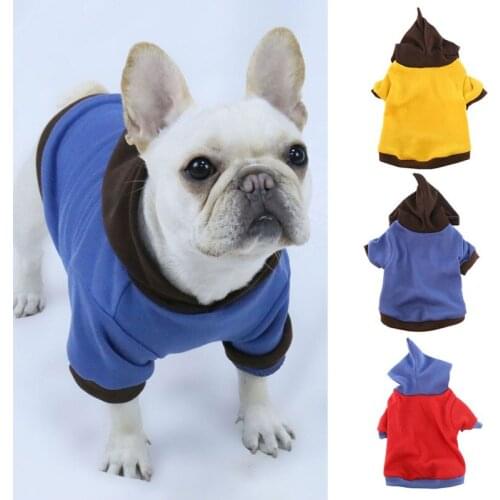 Winter Warm Dog Clothes Basic Pet Hoodie For Small Middle Dogs French Bulldog Sweatshirts Pullover Cat Hooded Jackets Clothing