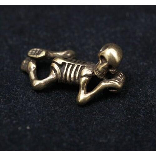 1PC Skeleton Skull Bone Brass Lanyard Pendant Keychain Key Chain Ring DIY Decorative Accessories EDC Multipurpose Pendant