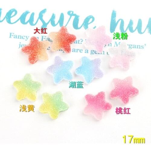 10pcs 17mm Resin kawaii food star-shaped sweet sugar soft candy charms ornament decoration Jewelry making Handicraft Material