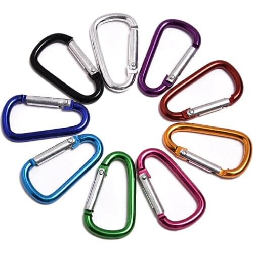 10PCS Aluminum Carabiner Key Chain Clip Outdoor Camping Climbing Accessories Keyring Snap Hooks Water Bottle Buckle Travel Kit