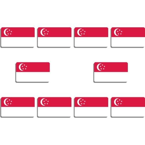 10Pcs Singapore Flag Brooch Beautiful Flag Lapel Pin For Women And Men Acrylic Patriotism Badge Meeting Accessories