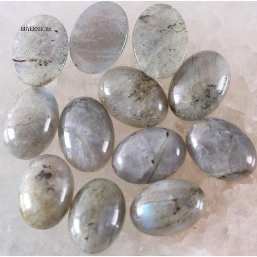 18x13MM Labradorite CAB Oval Natural Stone Bead Gray Cabochon For Jewelry Making Necklace Pendant Bracelet Earrings 10Pcs K1591
