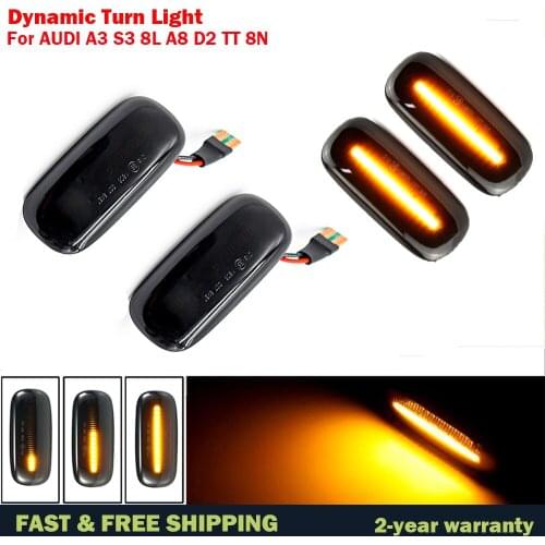 For Audi A3 S3 8L 2000-2003 A8 D2 1999-2002 TT 8N 2000-2006 LED Dynamic Side Marker Lamps Turn Signal Light Indicator