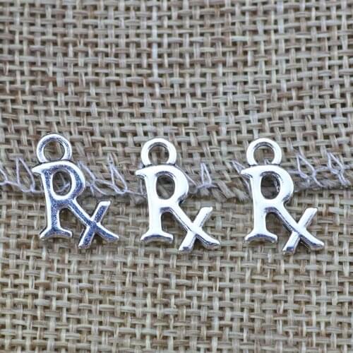 30 Pieces 15x10mm Antique Silver Color Mixed Letters Charms DIY Bracelet for Jewelry Making
