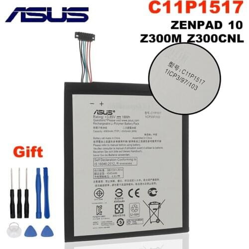 4680mAh High Quality With ASUS C11P1517 100% Original battery for ASUS ZENPAD 10 Z300M Z300CNL 6B P00C + Free Tools