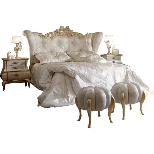 American European solid wood double bed master bedroom 1.8 wedding bed modern minimalist fabric