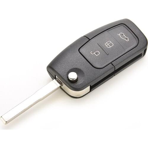 Black Cambered Flip Keyless Entry Remote Key Shell Case Replacement for Car Focus Fiesta Mondeo Case Replace