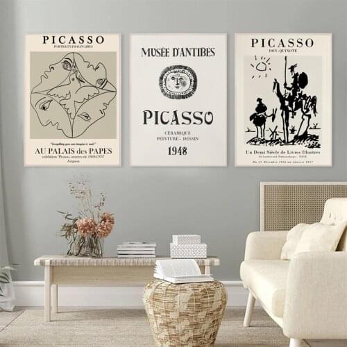Black White Vintage Picasso Abstract Art Wall Art Nordic Posters And Prints Canvas Painting Wall Pictures For Living Room Decor