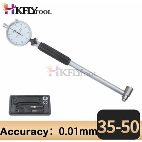 Dial Bore Gauge Hole Diameter Measuring Gauge Inside Diameter Scale Cylinder Volume Meter Dial Indicator Range 35-50MM 0.01MM