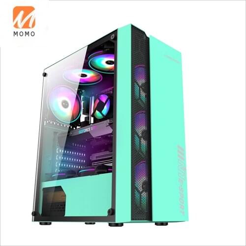 Dual-Channel Server Mainboard Desktop Computer Pink and Green Chassis 240 Water-Cooled Game Chassis