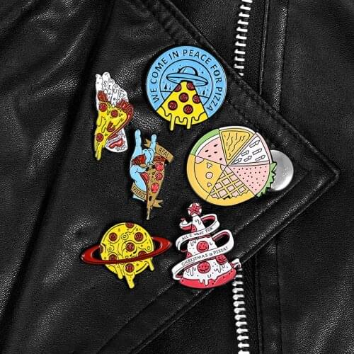 Cartoon pizza Pins Halloween Punk pizza Denim Jackets Bags Hats Backpack Accessories Jewelry Lapel enamel Pins collection
