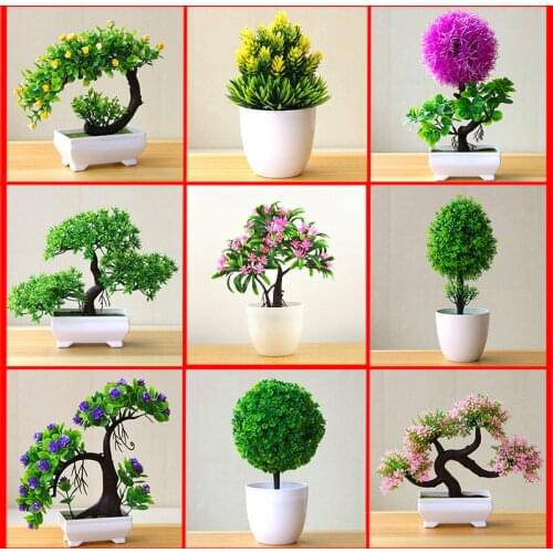 Artificial Plants Bonsai Simulation Plastic Small Tree Pot Plant Potted Ornaments for Home Table Garden Decor Photograph Props