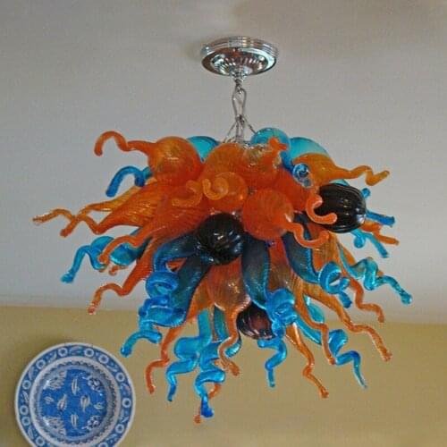 Classic Design Multicolor 100% Blown Glass Modern LED Cheap Small Chandelier Light for Hotel