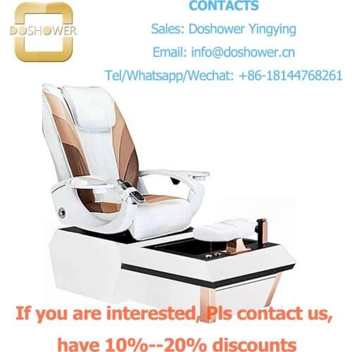 Doshower DS-W9001 champagne luxury chair massage bed with footrest chair for beauty salon equipment pedicure chair