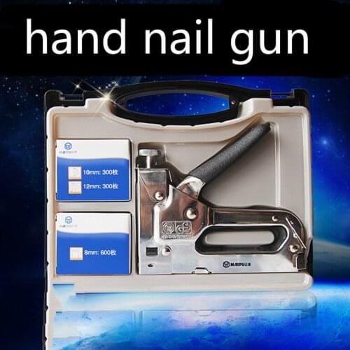 Strong and durable three yards nail gun by hand U nail gun Staple guns Straight nail tool box Nailing Bag Kit