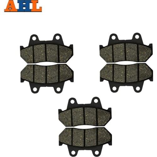 AHL Motorcycle Front & Rear Brake Pads For HONDA CX650T CX 650 T -1983 Turbo Black Semimetal Disc Brake Pad Set