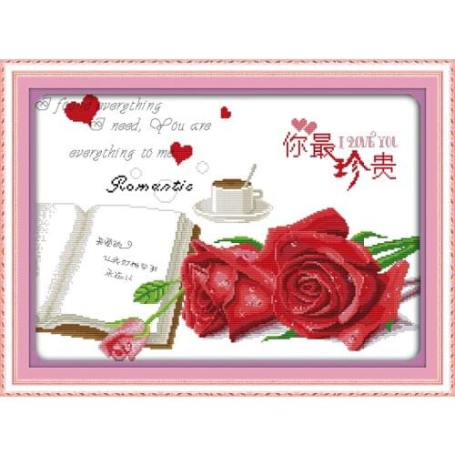 Guardian of love cross stitch kit flower 18ct 14ct 11ct count printed canvas stitching embroidery DIY handmade needlework