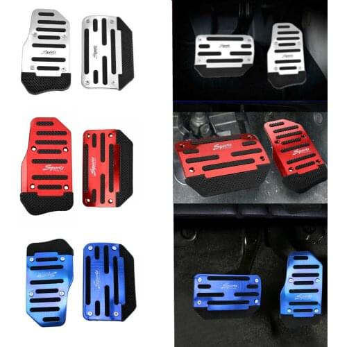 2PCS Universal Aluminum Automatic Transmission Non-Slip Car Pedal Cover Brake Gas Pad Set Kit Car-Styling Accessories