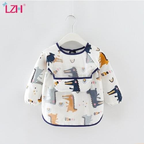 LZH Anti-Dirty Baby Eating Clothes Bibs Cute Baby Supplies Babies Accessories Newborn Bibs For Kids Girls Bibs Autumn Boys Goods