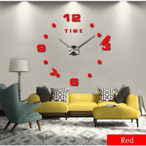 3d wall clock Small Size Multi Colors Option Acrylic Mirror Face Home Living Room Decoration Classic Style Wall stickers