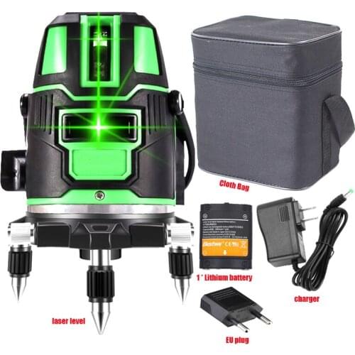 5 lines 6 points Green laser level 360 Degree Cross Line Rotary Level Measuring Instruments for Construction Tools