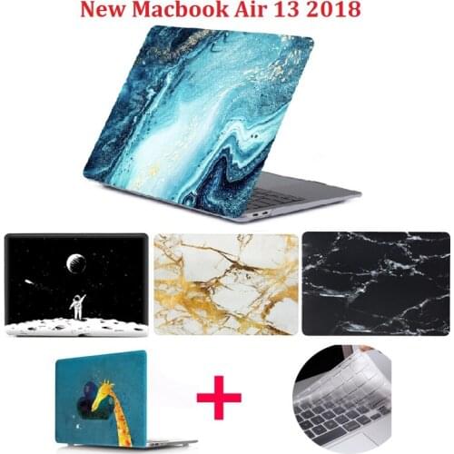 New Printed Marble Owl Laptop Coque for Macbook Air 13 2018 Laptop Case A1932 Hard PVC for Mac book Air 13 Case Keyboard Cover
