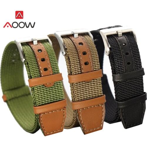 20mm 22mm Nylon Genuine Leather Strap Stainless Steel Buckle Men Replacement Bracelet Watch Band for Hamilton Khaki H69439931