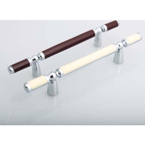 Modern fashion furniture handles white red resin kitchen cabinet wardrobe door handle pull silver chrome drawer pulls knobs 96mm