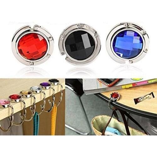 Folding Desk Side Hooks Bag Holder Metal Round Hanger Hanging Buckle Holder Portable Table Hook For Handbag Backpack