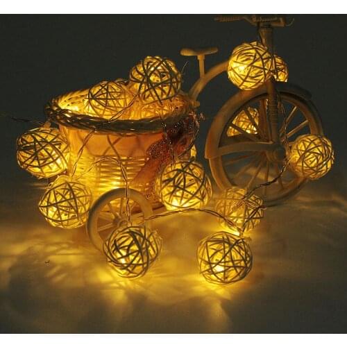 Garland LED Fairy String Lights Battery Operated Xmas Lamp Rattan Balls Wedding Party DecorLED Christmas Party Decorations
