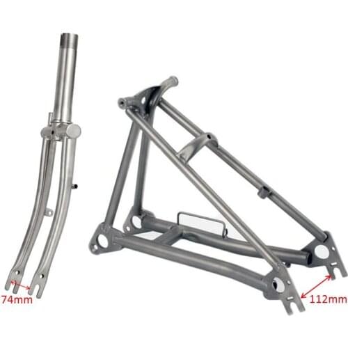 Titanium Bike Fork For Brompton Bicycle Front Fork Rear Triangle Frame 1&1/8" Lightweight 16" original Size Part