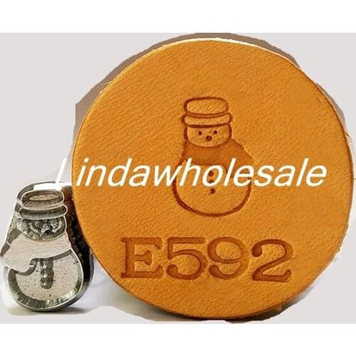 Japanese leather printing tool E592 ,snowman design stamp leather craft
